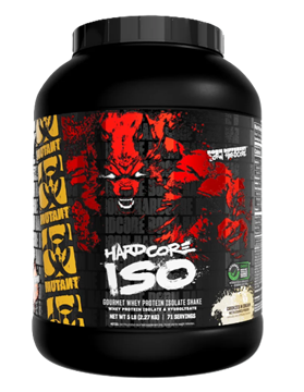 Mutant Hardcore ISO 5 lb whey protein isolate powder Cookie & Cream providing premium fast digesting protein to support muscle recovery and lean muscle development.