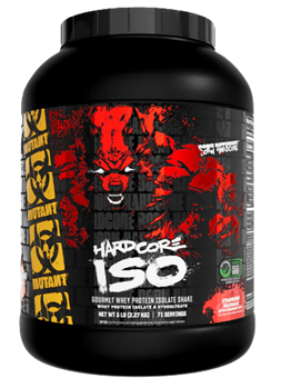 Mutant Hardcore ISO 5 lb whey protein isolate powder Strawberry Milkshake providing premium fast digesting protein to support muscle recovery and lean muscle development.