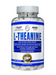 Hi-Tech Pharma L-Theanine supplement bottle front label featuring L-Theanine amino acid capsules for focus, relaxation, and daily wellness support