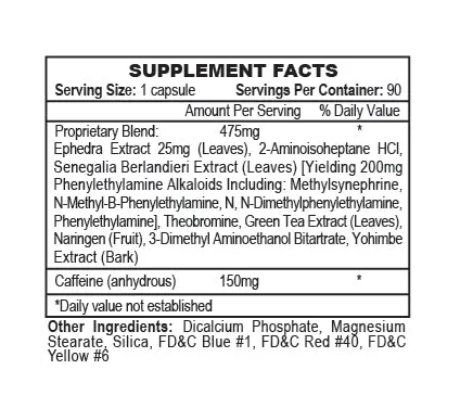 Hi-Tech Pharma Stimerex Hardcore | Extreme Fat Burner & Energy Support
