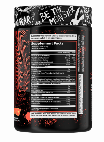 InHuman Mentis supplement facts and suggested use panel focus energy nootropic formula