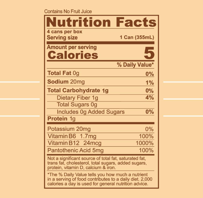 Redcon1 Jolt Modern Soda Cream Soda zero sugar energy drink for clean energy and focus Supplement Facts