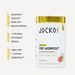 Jocko Fuel Pro Series Pre-Workout ingredient highlights and Supplement Facts graphic featuring clinically dosed performance ingredients.