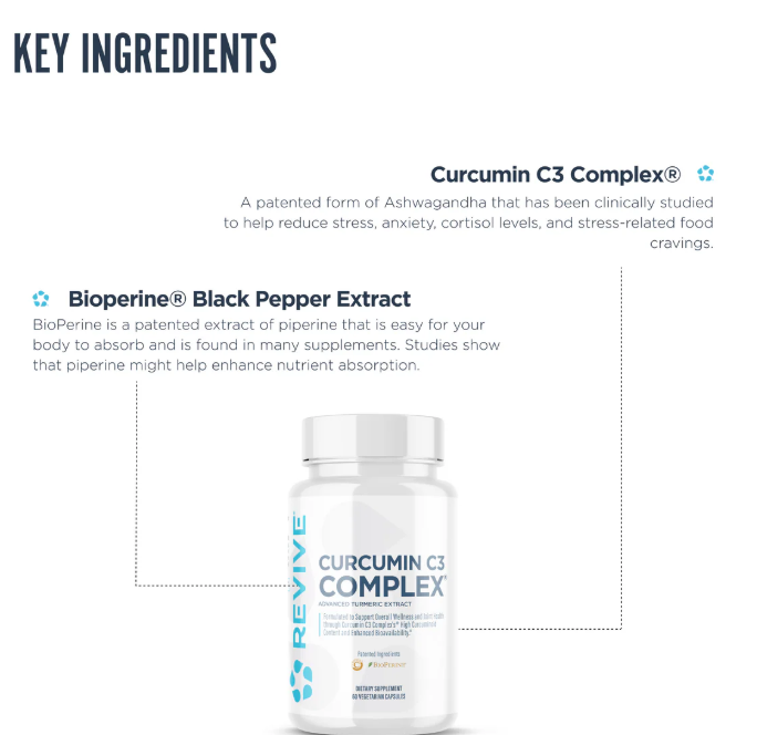 Revive MD Curcumin C3 Complex | Inflammation, Joint & Antioxidant Support