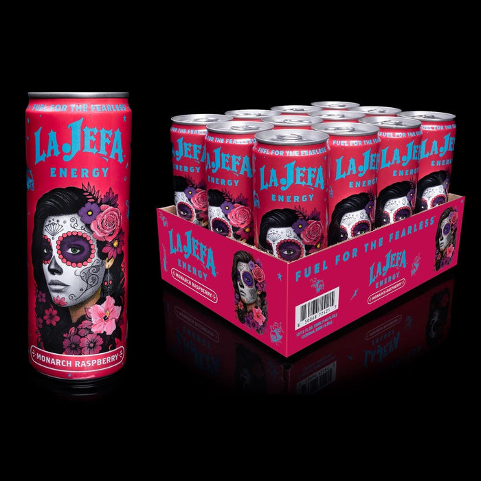 La Jefa Energy Drink Monarch Raspberry 12 pack
