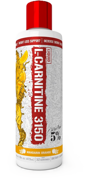 5% Nutrition Liquid L-Carnitine 3150 Mandarin Orange Front of Bottle
