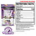 MuscleSport Cream'd Rice Gourmet Huckleberry Cheesecake supplement facts, ingredients, and directions panel