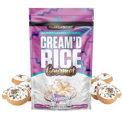 MuscleSport Cream'd Rice Gourmet Dippsadoodles cream of rice hot cereal front 25 Servings