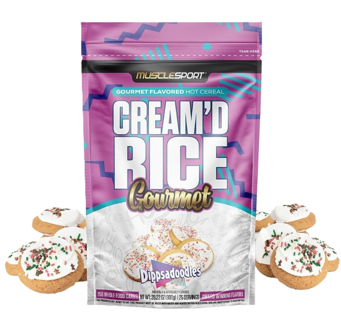 MuscleSport Cream'd Rice Gourmet Dippsadoodles cream of rice hot cereal front 25 Servings