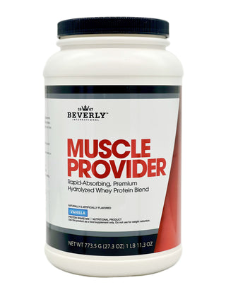 Beverly International Muscle Provider Vanilla whey protein, current label