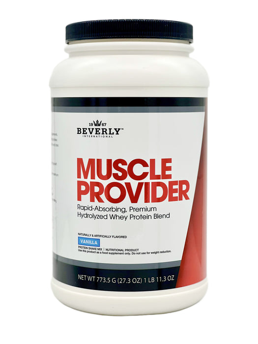 Beverly International Muscle Provider Vanilla whey protein, current label