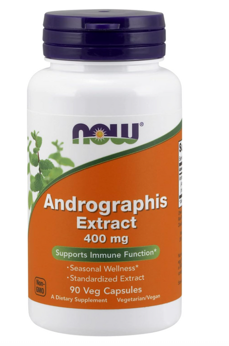 NOW Foods Andrographis Extract 400 mg vegetarian capsules bottle front label 90 Veg capsules