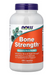 NOW Foods Bone Strength with MCHA magnesium and vitamins C D and K supplement bottle 240 capsules front label