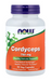 NOW Foods Cordyceps 750 mg 90 Veg Capsules adaptogenic mushroom supplement front label