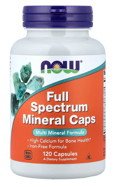 NOW Foods Full Spectrum Minerals Caps 120 capsules bottle front label