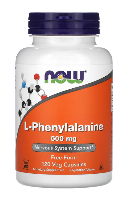 NOW Foods L-Phenylalanine 500 mg, 120 Veg Capsules amino acid supplement for nervous system support