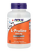 NOW Supplements L-Proline 500 mg collagen production structural support supplement front label 120 Veg Capsules
