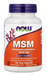 NOW Foods MSM 1,000 mg tablets joint support supplement bottle 120 Veg Capsules
