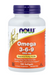 NOW Foods Omega 3-6-9 100 Softgels essential fatty acid supplement supporting heart and skin health