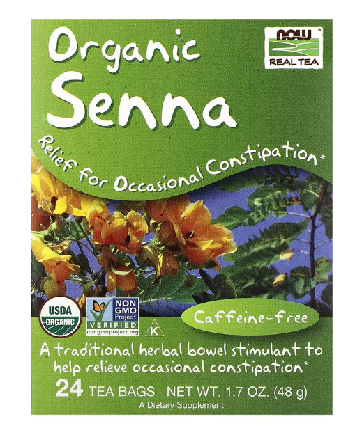 NOW Foods Real Tea Organic Senna Tea herbal tea box