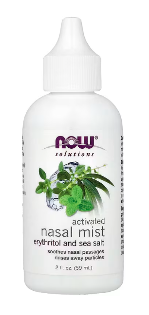 NOW Foods Solutions Activated Nasal Mist saline spray bottle 2 fl oz (59ml)
