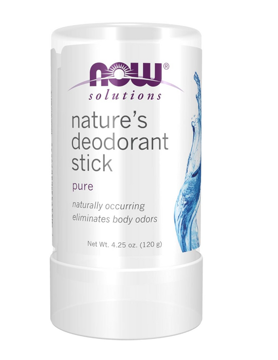 NOW Foods Solutions Nature’s Deodorant Stick 4.25 oz deodorant product back label