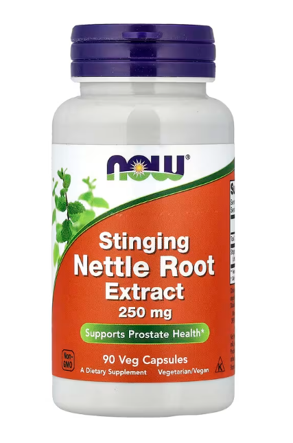 NOW Foods Stinging Nettle Root Extract 250 mg bottle front label herbal prostate health supplement