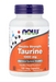 NOW Foods Taurine 1000 mg front bottle double strength amino acid 100 veg capsules