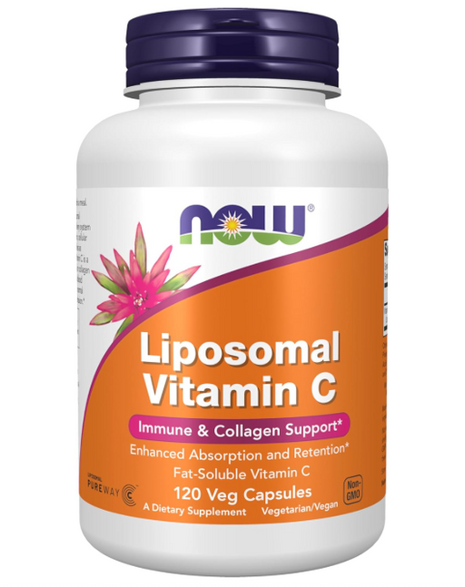 NOW Supplements Liposomal Vitamin C immune and collagen support supplement bottle front label