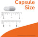 NOW Foods Apple Cider Vinegar 450 mg capsule size comparison chart showing veg capsule length next to measurement scale