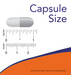 NOW Foods Betaine HCl capsule size comparison with ruler scale