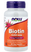 NOW Foods Biotin 5,000 mcg 60 veg capsules supplement facts label