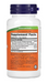 NOW Foods Black Cohosh Root 80 mg 90 veg capsules supplement facts panel showing serving size and ingredient details.