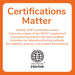 NOW Foods Vitamin C-1000 with Bioflavonoids Certifications Matter graphic highlighting Intertek GMP quality certification