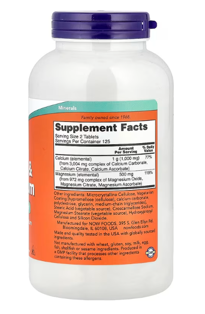 NOW Foods Calcium & Magnesium 2:1 Ratio