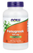 NOW Foods Fenugreek 500 mg 250 vegetarian capsules bottle front label