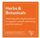 NOW Foods herbs and botanicals graphic emphasizing phytonutrients for overall well-being and balanced support.
