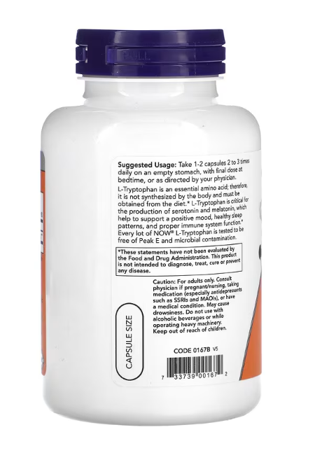 NOW Foods L-Tryptophan 500 mg