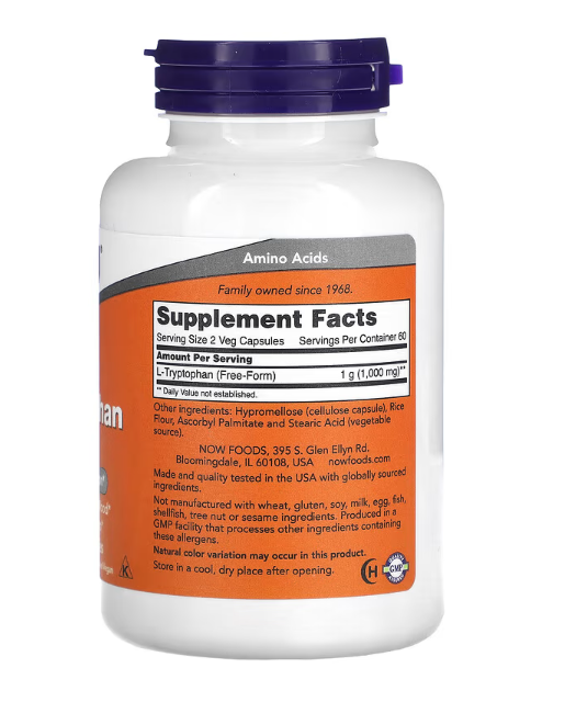 NOW Foods L-Tryptophan 500 mg