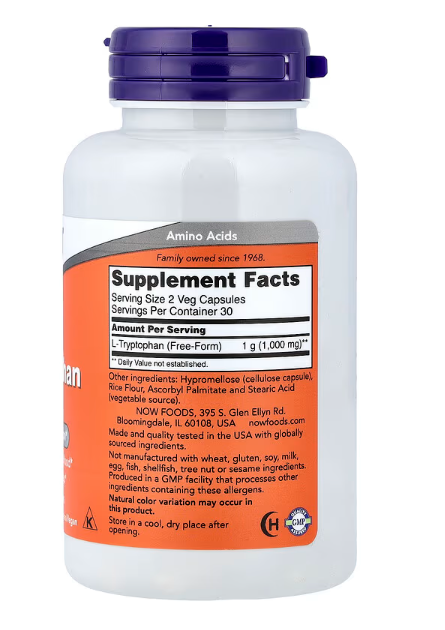 NOW Foods L-Tryptophan 500 mg