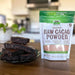 NOW Real Food Organic Raw Cacao Powder fine dark cacao texture