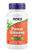 NOW Foods Panax Ginseng 500 mg bottle front label herbal energy support supplement 100 Veg Capsules