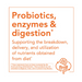 NOW Foods Peppermint Gels probiotics enzymes and digestion support graphic highlighting nutrient breakdown and utilization