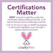 NOW Solutions cruelty-free certification graphic with Beauty Without Bunnies logo and statement about rigorous ingredient approval process
