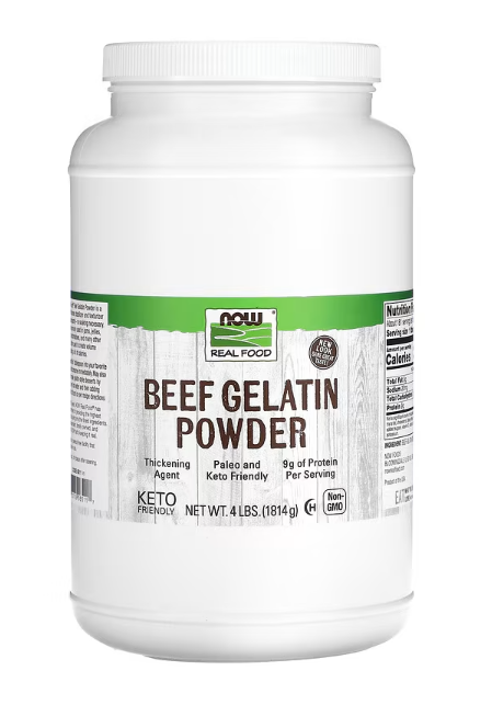 NOW Foods Real Food Beef Gelatin Powder 4 lb container natural thickening agent and unflavored protein source