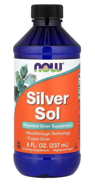 NOW Foods Silver Sol clear 10 PPM colloidal silver solution 8 fl oz