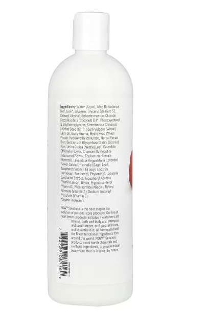 NOW Solutions Berry Full Conditioner ingredient and directions panel