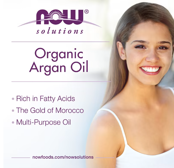 Woman with glowing skin representing hydrating and nourishing benefits of NOW Foods Organic Argan Oil