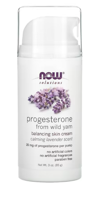 NOW Solutions Progesterone from Wild Yam Balancing Skin Cream calming lavender 