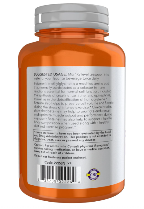 NOW Sports Betaine Powder Suggested Usage